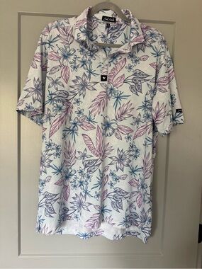Bad Birdie Floral Core Performance Golf Polo - Size XL